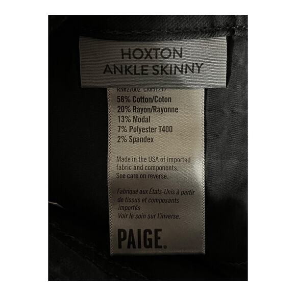 Paige Jeans Hoxton Ankle Skinny cargo black size 27 - Picture 6 of 8